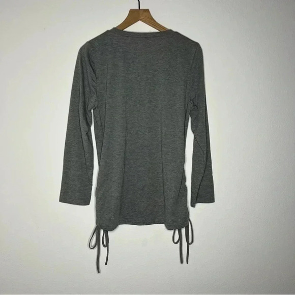 Shein Curve Plus Size Casual Gray Side Tie Long Sleeve - Picture 6 of 6